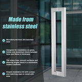 Entrance Door Pull Handle Brushed satin 800mm - Rear View