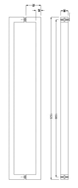 Entrance Door Pull Handle Brushed satin 1500mm - Extra Image