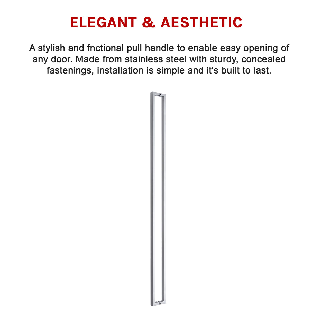 Entrance Door Pull Handle Brushed satin 1800mm