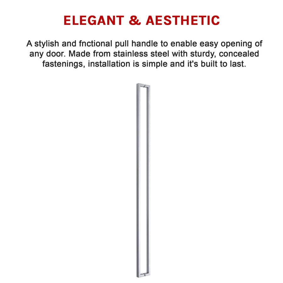 Entrance Door Pull Handle Brushed satin 1800mm