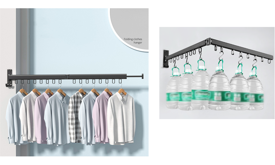 Foldable Wall Hanging Clothes Drying Rack Clothes Balcony Retractable Hanger