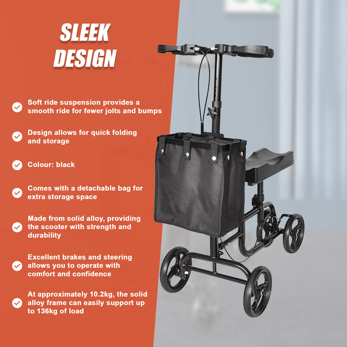 Knee Walker Scooter Mobility Alternative Crutches Wheelchair Portable