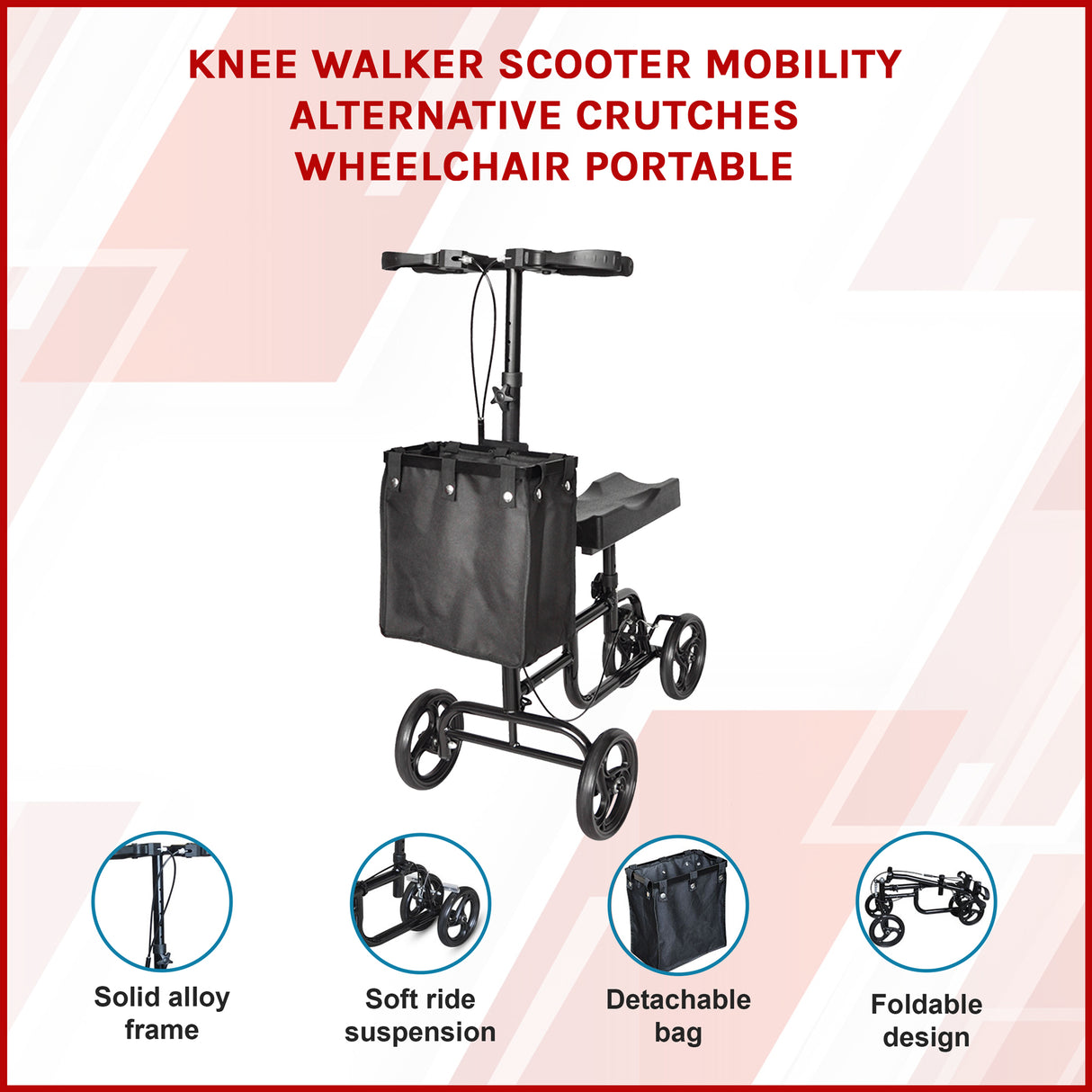 Knee Walker Scooter Mobility Alternative Crutches Wheelchair Portable