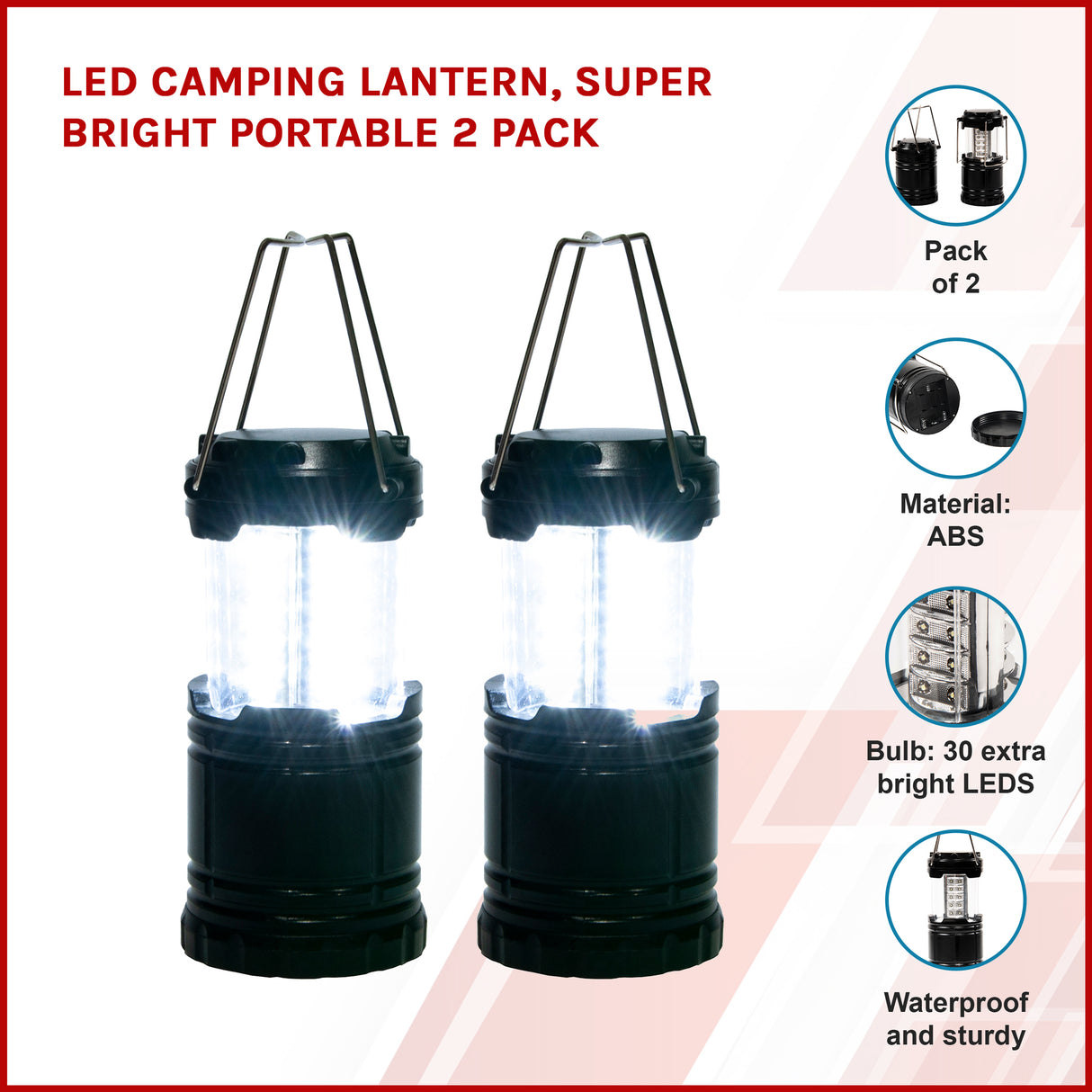 LED Camping Lantern, Super Bright Portable 2 Pack