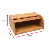 Bamboo Bread Bin Storage Box Kitchen Loaf Pastry Container - Extra Image