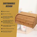Bamboo Bread Bin Storage Box Kitchen Loaf Pastry Container - Top-Down View
