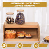 Bamboo Bread Bin Storage Box Kitchen Loaf Pastry Container - Rear View