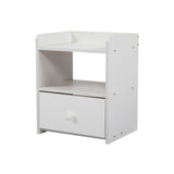 Bedside Tables Drawers Side Table Bedroom Furniture Nightstand White Unit - Front View