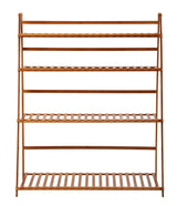 Plant Stand Outdoor Indoor Garden Wood Bamboo Shelf Folding 100CM Length - Top-Down View