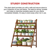 Plant Stand Outdoor Indoor Garden Wood Bamboo Shelf Folding 100CM Length - Extra Image