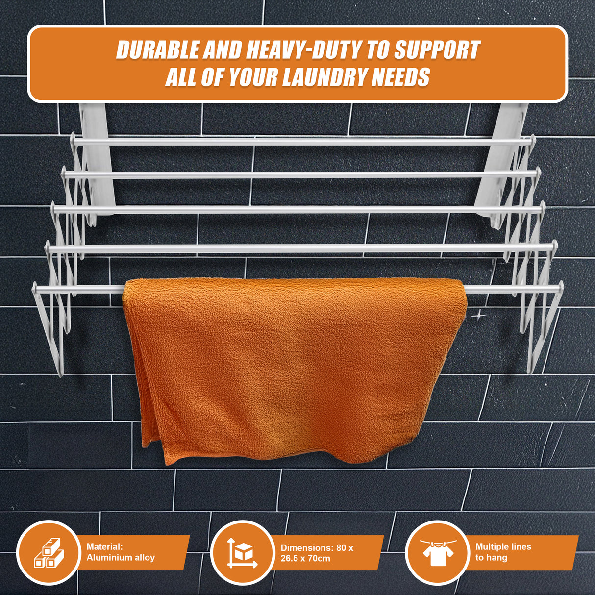 Pull Out Clothes Airer &ndash; Expanding Laundry Drying Line for Caravan, RV & Home