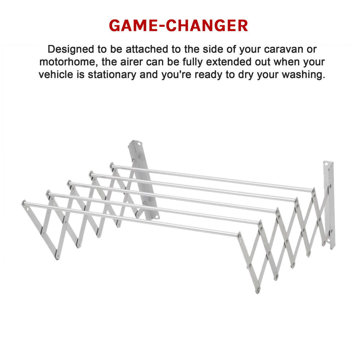 Pull Out Clothes Airer &ndash; Expanding Laundry Drying Line for Caravan, RV & Home