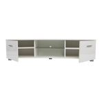 TV Cabinet Entertainment Unit Stand High Gloss Storage Shelf 140cm White