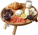 Outdoor Picnic Table Wooden Portable Folding Mini Wine Rack Picnic Table