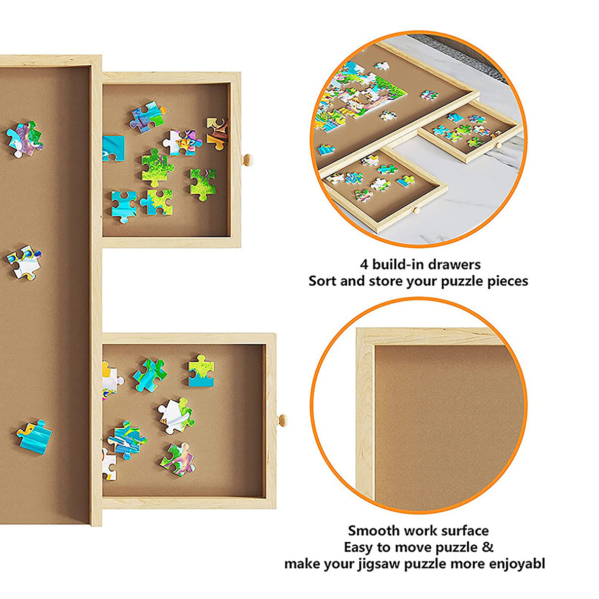Wooden Jigsaw Puzzle Table Board Storage Table Tray Puzzle For Adult Kid