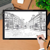 A2 LED Light Box Tracing Board Art Design Stencil Tattoo Copy Drawing Pad - Front View