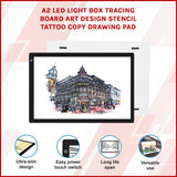 A2 LED Light Box Tracing Board Art Design Stencil Tattoo Copy Drawing Pad - Side View