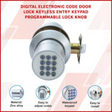 Digital Electronic Code Door Lock Keyless Entry Keypad Programmable Lock Knob - Top-Down View