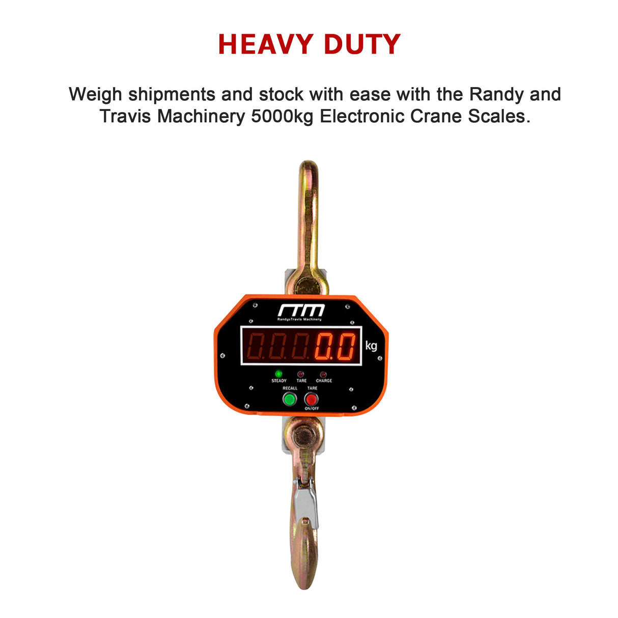 5000kg Electronic Crane Scales Industrial Hanging Digital Weight