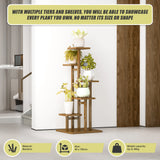 5 Tiers Vertical Bamboo Plant Stand Staged Flower Shelf Rack Outdoor Garden - Extra Image