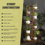6 Tiers Vertical Bamboo Plant Stand Staged Flower Shelf Rack Outdoor Garden - Extra Image