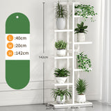 6 Tiers Vertical Bamboo Plant Stand Staged Flower Shelf Rack Outdoor Garden - Top-Down View