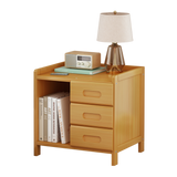 Bamboo Bedside Table Nightstand Storage Bedroom Sofa Side Stand - Rear View