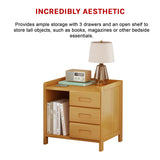 Bamboo Bedside Table Nightstand Storage Bedroom Sofa Side Stand - Close-Up Angle