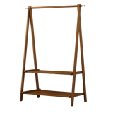 Portable Clothes Rack Coat Garment Stand Bamboo Rail Hanger Airer Closet