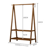 Portable Clothes Rack Coat Garment Stand Bamboo Rail Hanger Airer Closet - Extra Image
