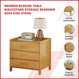 Bamboo Bedside Table Nightstand Storage Bedroom Sofa Side Stand - Front View
