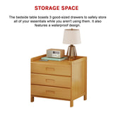 Bamboo Bedside Table Nightstand Storage Bedroom Sofa Side Stand - Close-Up Angle