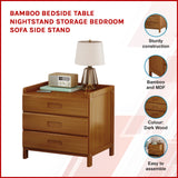 Bamboo Bedside Table Nightstand Storage Bedroom Sofa Side Stand - Front View