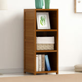 Bamboo Adjustable 3-Shelf Bookcase &ndash; Display Storage Rack Stand for Living Room, Bedroom, Office or Home D&eacute;cor - Front View