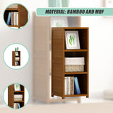 Bamboo Adjustable 3-Shelf Bookcase &ndash; Display Storage Rack Stand for Living Room, Bedroom, Office or Home D&eacute;cor - 45-Degree Angle