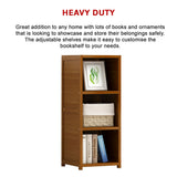 Bamboo Adjustable 3-Shelf Bookcase &ndash; Display Storage Rack Stand for Living Room, Bedroom, Office or Home D&eacute;cor - Low Angle