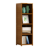 Bamboo 4-Shelf Bookcase &ndash; Adjustable Display Storage Rack Stand for Living Room, Bedroom, Office or Home Organisation - Side View