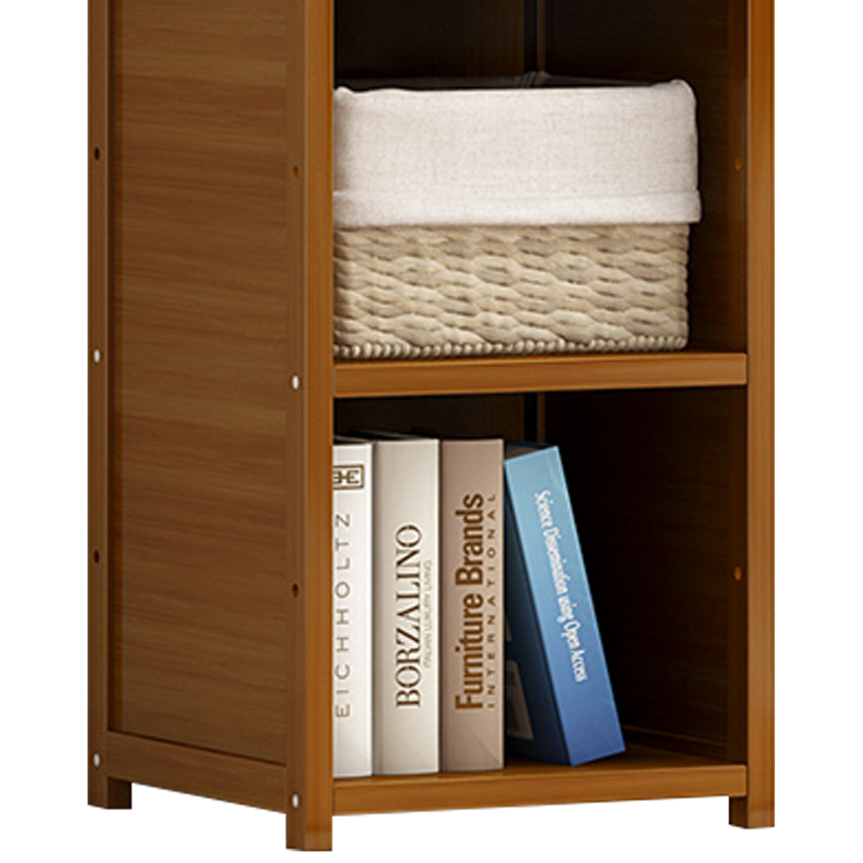 Bamboo 4-Shelf Bookcase &ndash; Adjustable Display Storage Rack Stand for Living Room, Bedroom, Office or Home Organisation