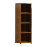 Bamboo 4-Shelf Bookcase &ndash; Adjustable Display Storage Rack Stand for Living Room, Bedroom, Office or Home Organisation - 45-Degree Angle