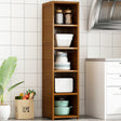 Bamboo 5-Shelf Bookcase &ndash; Tall Display Storage Rack Stand for Living Room, Bedroom, Office or Home Organisation
