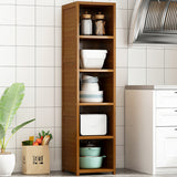 Bamboo 5-Shelf Bookcase &ndash; Tall Display Storage Rack Stand for Living Room, Bedroom, Office or Home Organisation