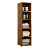 Bamboo 5-Shelf Bookcase &ndash; Tall Display Storage Rack Stand for Living Room, Bedroom, Office or Home Organisation