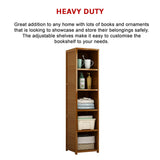 Bamboo 5-Shelf Bookcase &ndash; Tall Display Storage Rack Stand for Living Room, Bedroom, Office or Home Organisation - Top-Down View