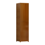 Bamboo 5-Shelf Bookcase &ndash; Tall Display Storage Rack Stand for Living Room, Bedroom, Office or Home Organisation - Rear View