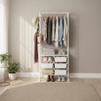 Metal Open Wardrobe Modern Storage Cabinet Tall Clothes Drawers Hanger Coat Rack