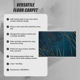 200x300cm Large Floor Blue Teal Rug &ndash; Modern Area Carpet for Bedroom & Lounge - Top-Down View