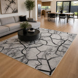 200x300cm Large Floor Gray Marble Rug &ndash; Modern Area Carpet for Bedroom & Lounge