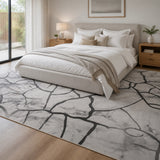 200x300cm Large Floor Gray Marble Rug &ndash; Modern Area Carpet for Bedroom & Lounge