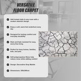200x300cm Large Floor Gray Marble Rug &ndash; Modern Area Carpet for Bedroom & Lounge - Top-Down View