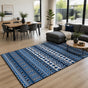 200x300cm Large Floor Blue Ethnic Rug &ndash; Modern Area Carpet for Bedroom & Lounge